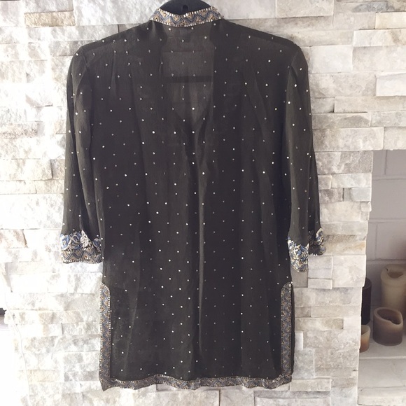 Vintage Lotta Stensson Silk Hand Emb Tunic S - Picture 5 of 8